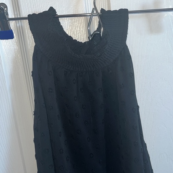 Sheer Polka Dots Ruffle Goth Keyhole Button whimsy Sleeveless Blouse Torrid - Picture 3 of 7